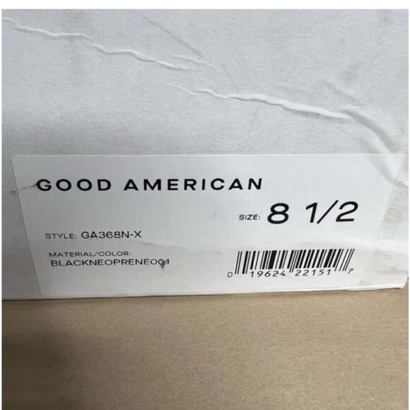 Good American Womens Size 8.5 Clear Wedge Sandals Neoprene Black Lucite - Picture 9 of 10